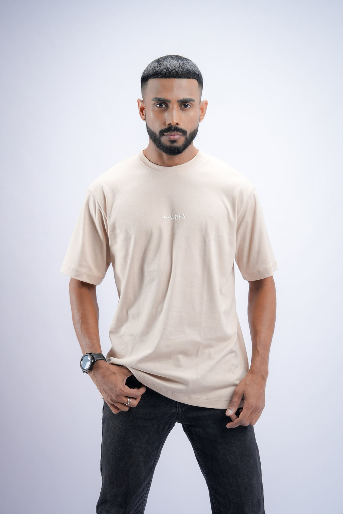 Soft Beige Unisex Ovesized Plain T-Shirt