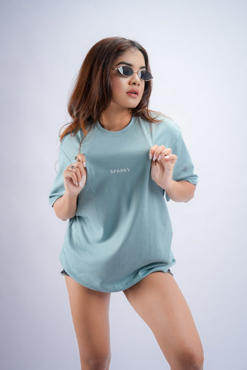 Dusty Teal Essential Oversized Tee
