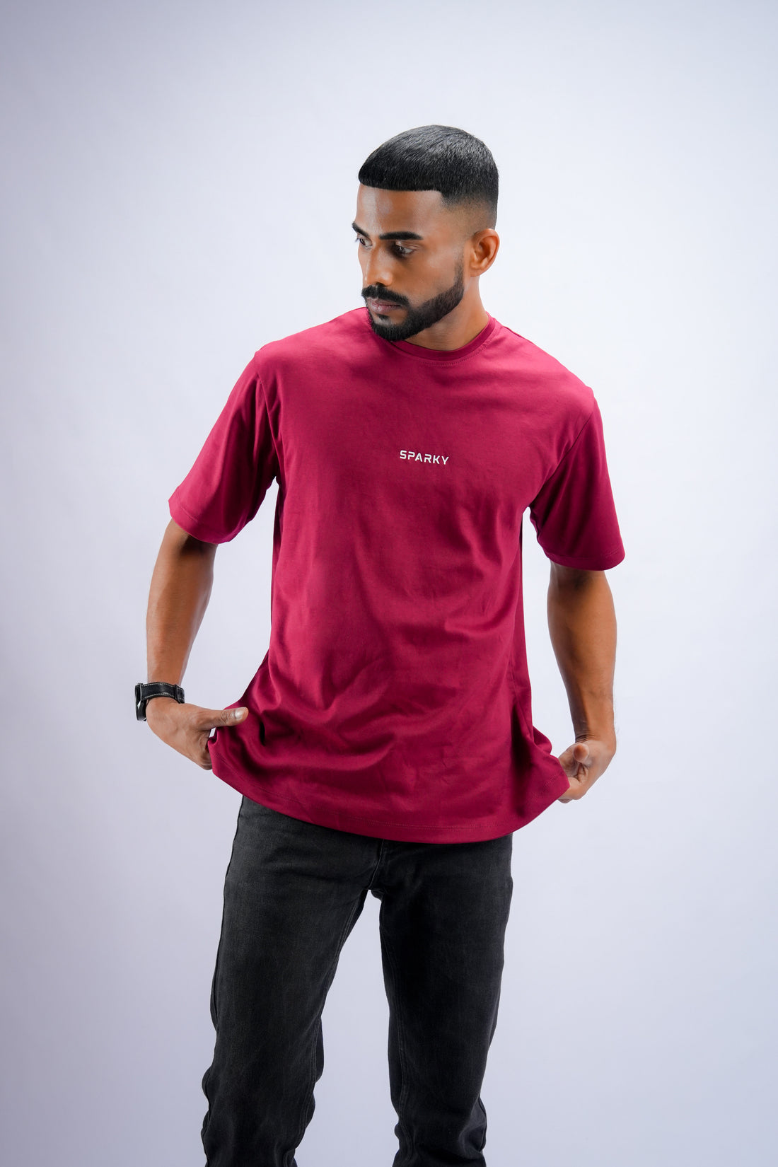 Maroon Unisex Ovesized Plain T-Shirt