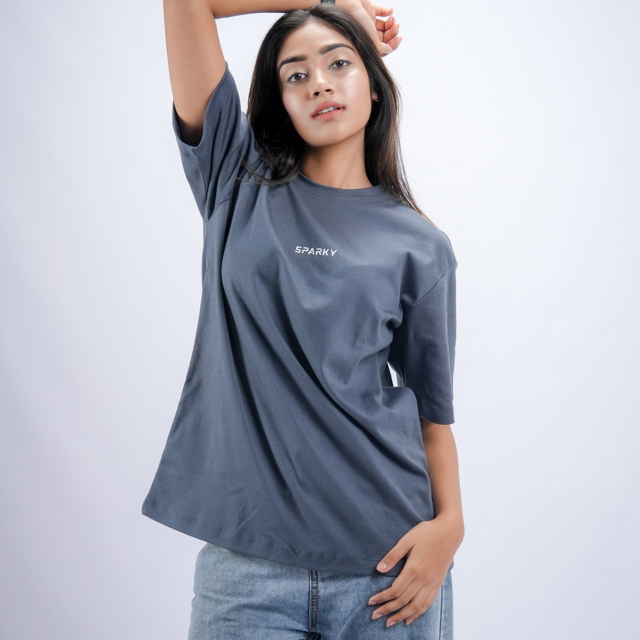 Slate Gray Unisex Ovesized Plain T-Shirt