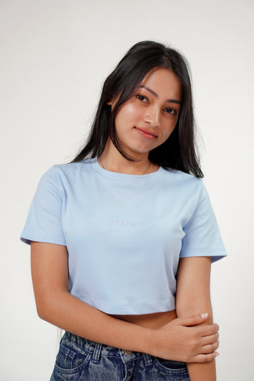 Sky Blue Essential Crop Top