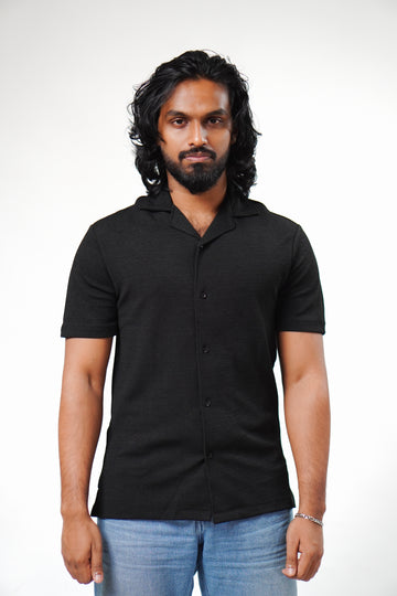 Fresco Cuban Shirt - Black